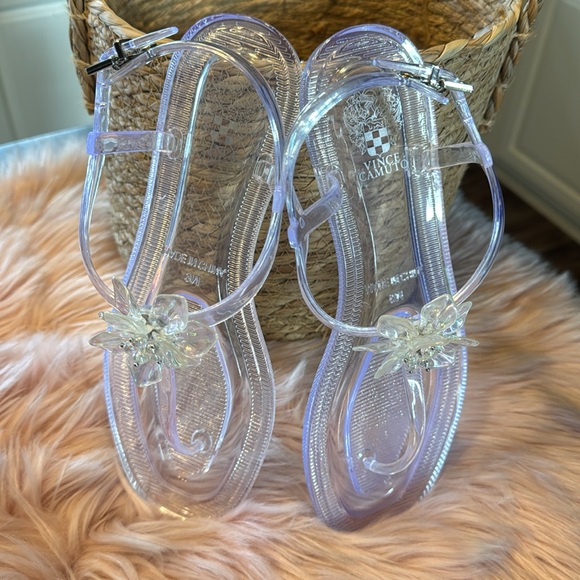 Clear Floral Jelly Sandals - Picture 2 of 7